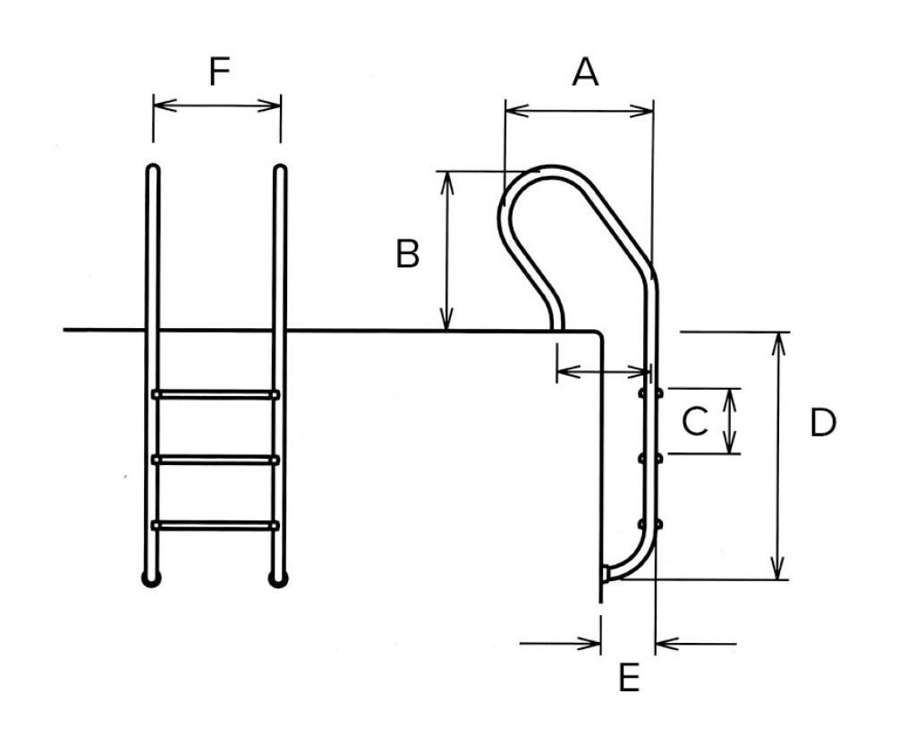 Leiter Parallel-Look Reihe, Edelstahl V4A, 3 Stufen