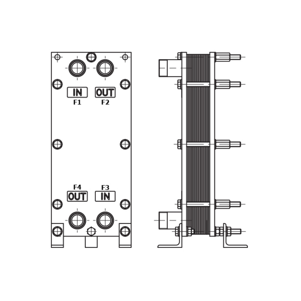 Doppelwand-Wärmetauscher 20pl/80kW Titanium