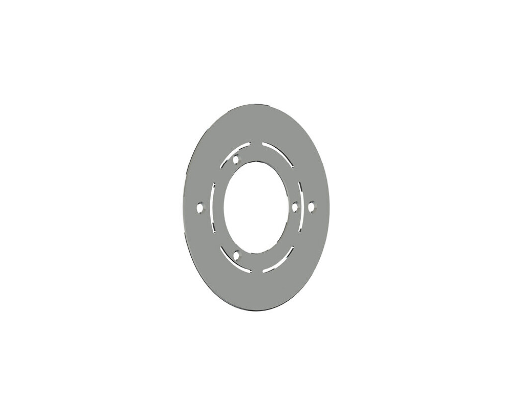 Edelstahl-Montageplatte für ABS-Einbaugehäuse für Folien-/Fertigbecken, Flanschdurchmesser ø 174 mm