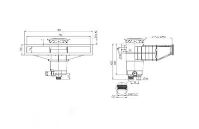 Skimmer A800 farbig - Beton-/Folienbecken