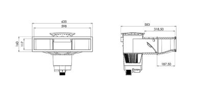 Skimmer A600 Design Weiß- Beton Folie