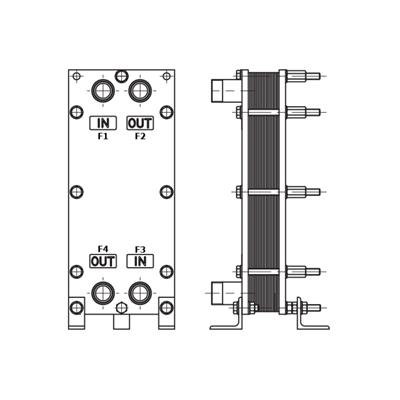 Doppelwand-Wärmetauscher 20pl/80kW Titanium